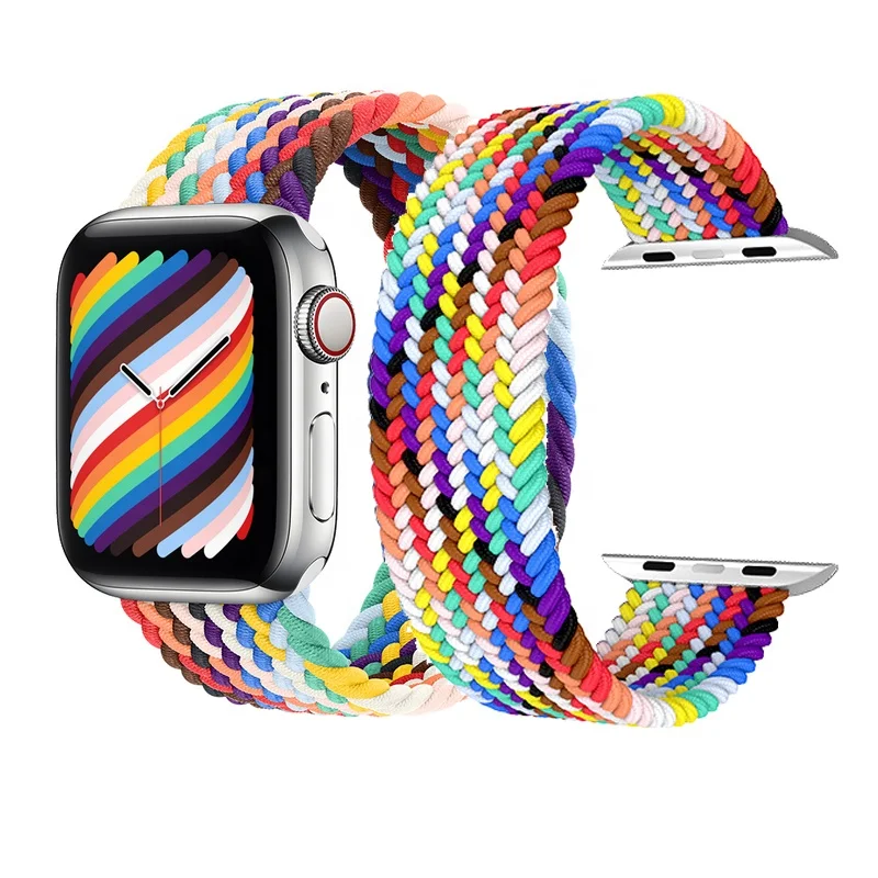 Loop Strap Bracelets New Wrist Woven Nylon Fabric Elastic Charm Band 38 40mm 42 44mm For Apple Watch
