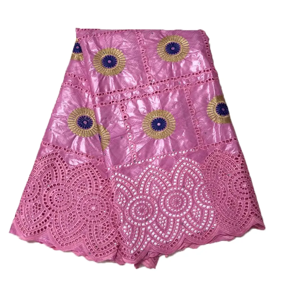 LIULANZHI pick sewing brocade fabric embroidery cotton african bazin 5 yards ML59B22