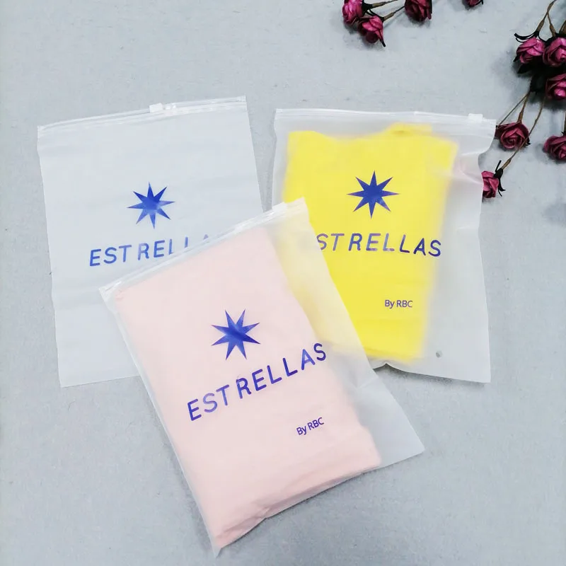 Custom matte ziplock eva bags for clothes packaging zippers bags for garments slider frosted zipper plastic bag for hoodies