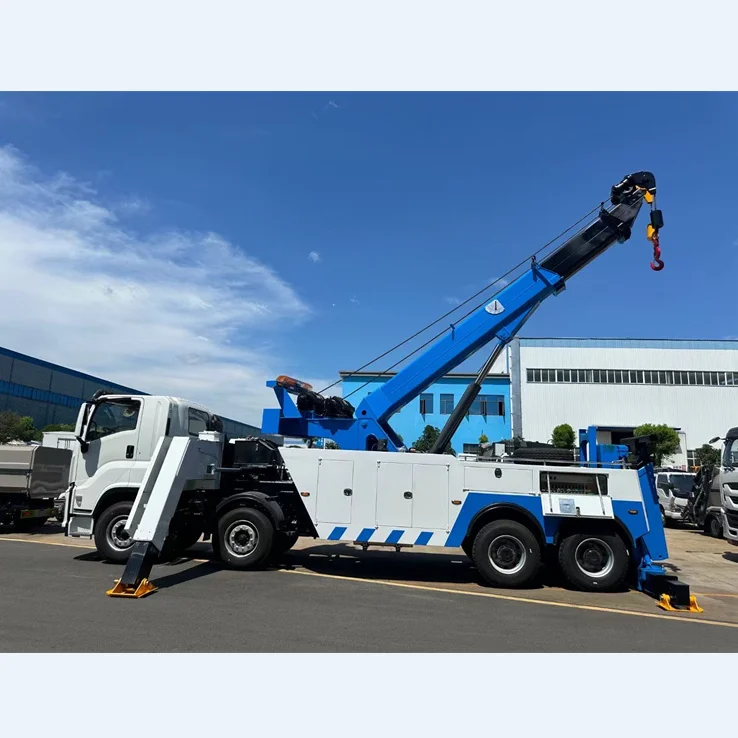 ISUZU GIGA 8*4  LHD 50 Tons Rotator Wrecker Towing Truck Crane Mounted Road Rescue Tow Truck