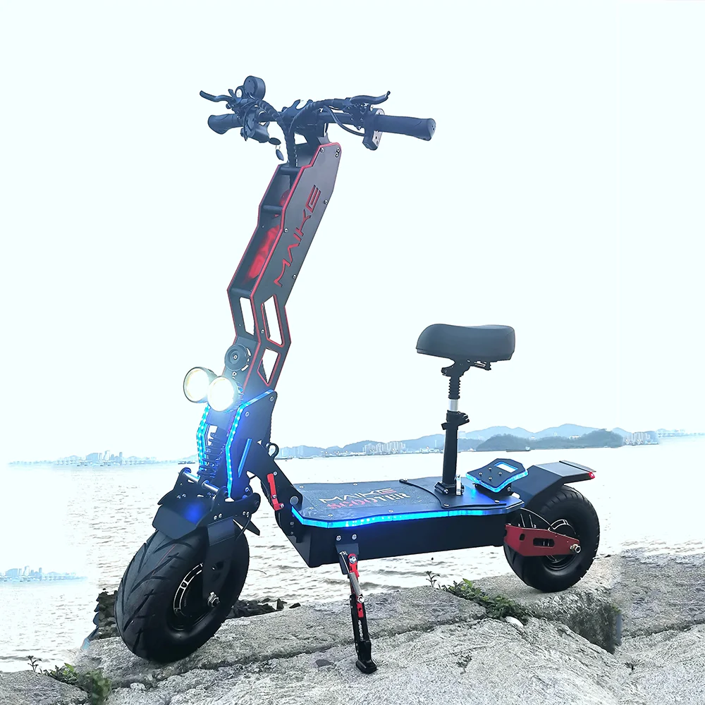 Good Selling Maike MKS 60v 13 inch fat wheels 8000w dualtron 90-110kms dual motor offroad electric scooters for adults