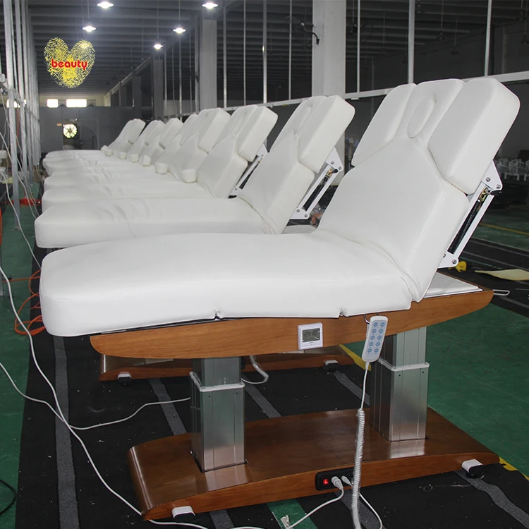 Commercial Furniture Wood Base Electric Massage Beauty Bed / High End Used Electric Massage Table