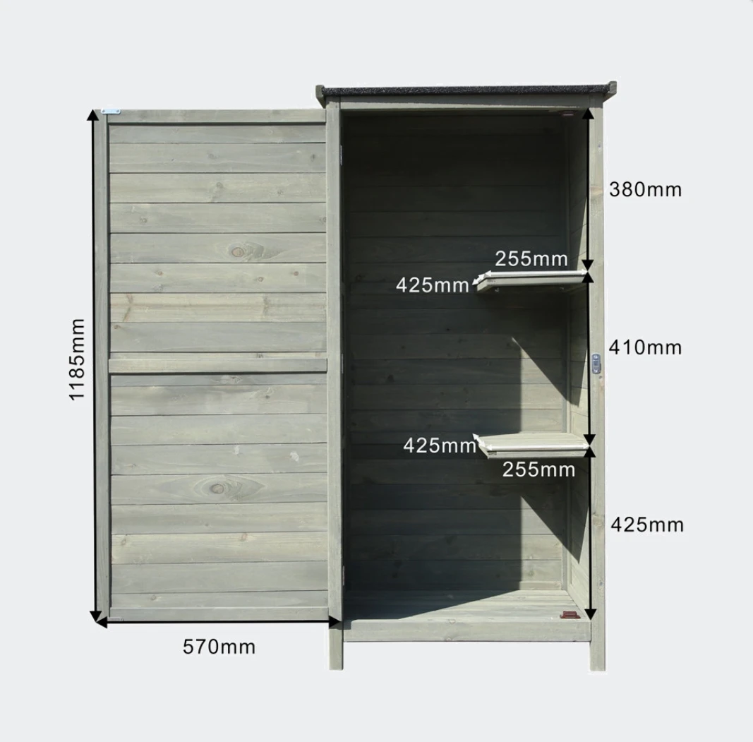 Very Useful Outdoor Garden Shed Wooden Tool Storage Shelves Utility Cabinet Waterproof