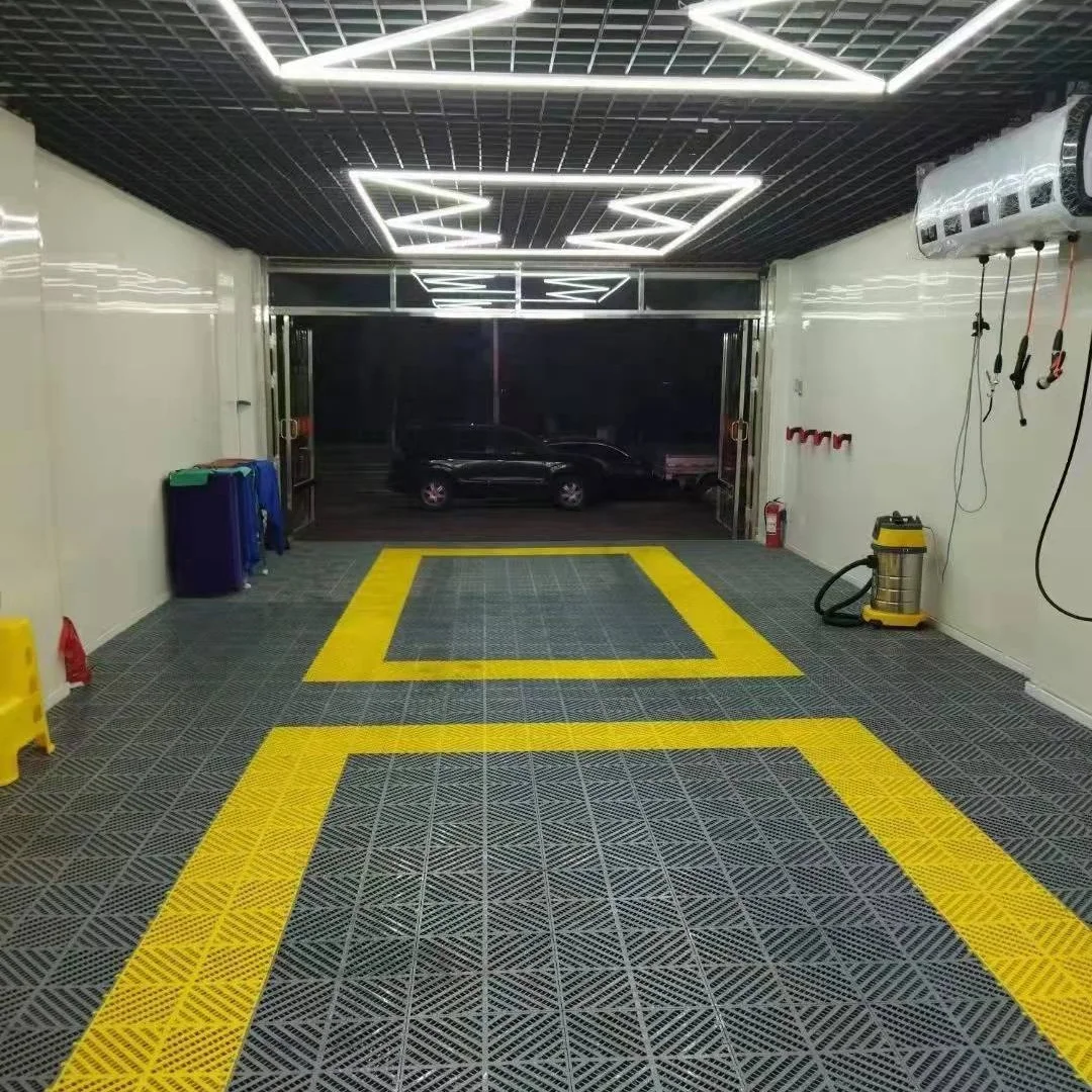 400*400*18 мм противоскользящие ПП блокирующие гаражные напольные плитки/Съемные пластиковые коврики для автомойки