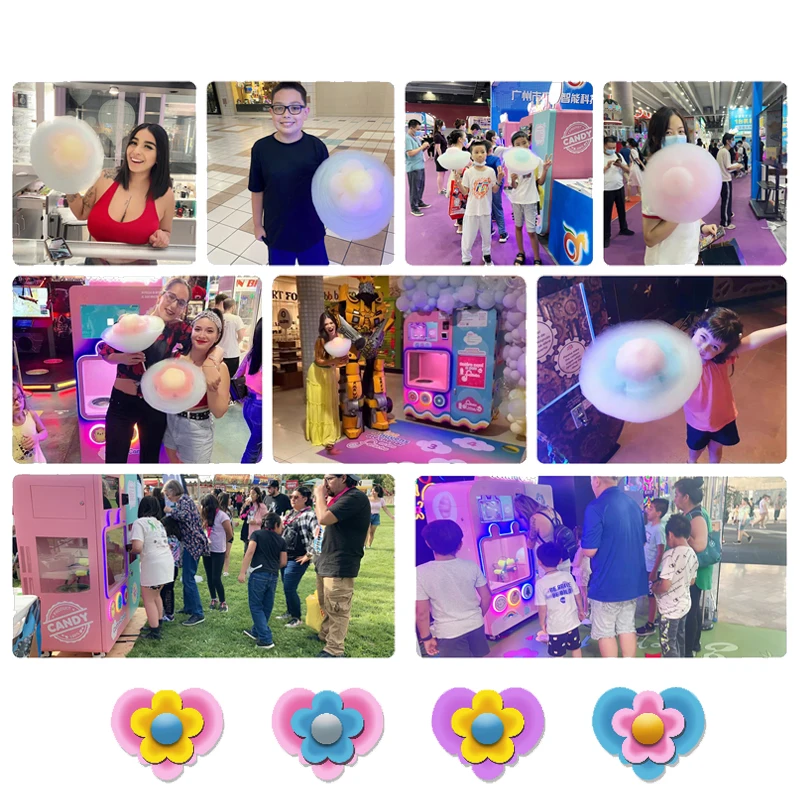 professional custom exclusive 6 color sugar tank cotton candy machine vending commercial