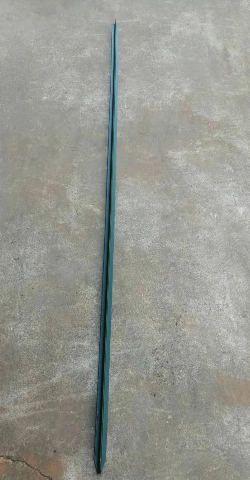 Green T-Rail Light Duty Fence Post with holes