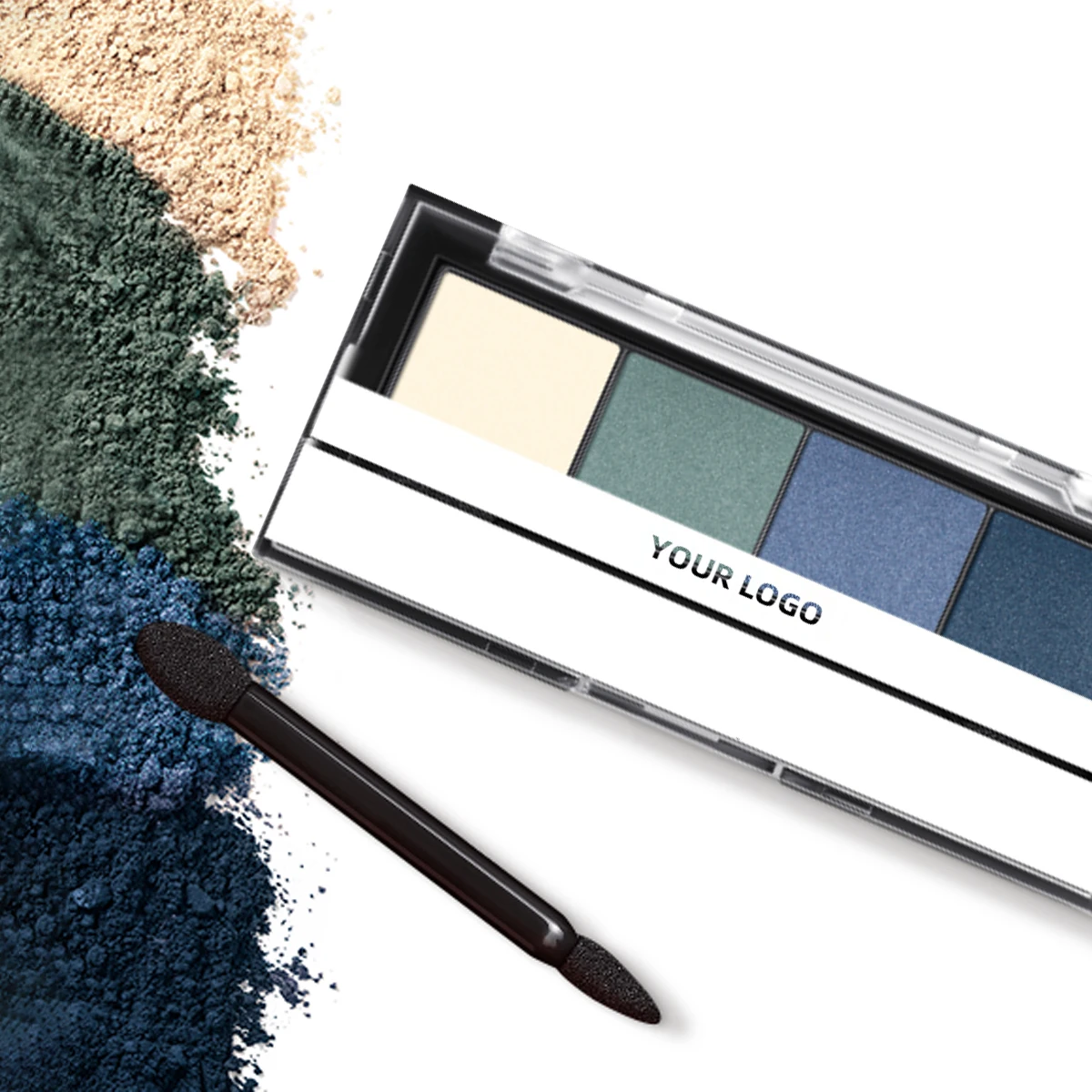 Custom Logo Blue Green Eyeshadow Palette High Pigmented Vegan Longlasting Matte Cosmetic Eyeshadow Palette Makeup
