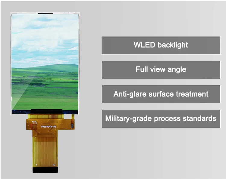 Polcd 3.5 Inch TFT LCM Small Size 350cd/m2 Luminance Portable Touch Screen Lcd Modules