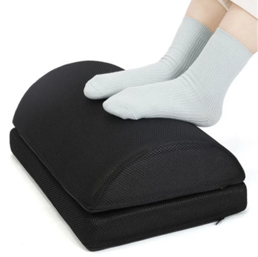 
Adjustable Foot Rest - Under Desk Footrest with 2 Optional Covers for Desk, Airplane, Travel, Ergonomic Foot Rest Cushion 