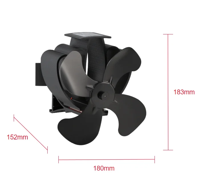 Good Quality 4 Blades Magnet Chimney Flue Pipe Heat Powered Stove Fan for Wood/Log Burner/Fireplace