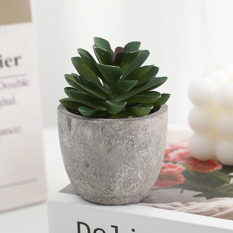 Mini Artificial Succulents DIY Meaty Artificial Plants Paper Pulp Vase for Artificial Greenery