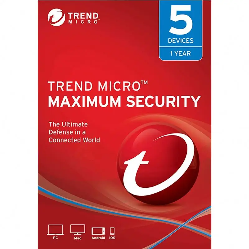 Trend Micro Maximum Security 1 year 3 years 1pc 3pc 5pc 10pc antivirus internet security software