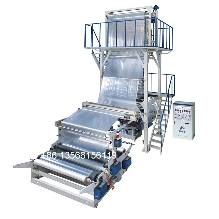 High Output HDPE/LDPE/LLDPE Plastic Film Blowing Machine for T-Shirt Bags