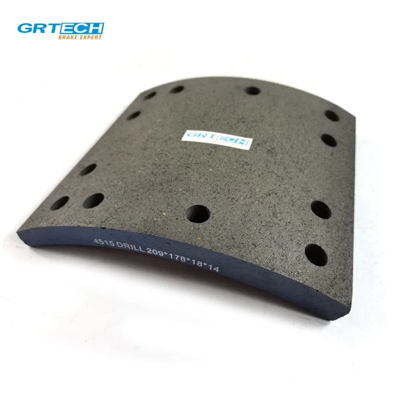 4515 DRILL non-asbestos truck brake parts drum brake pad lining shoe for truck