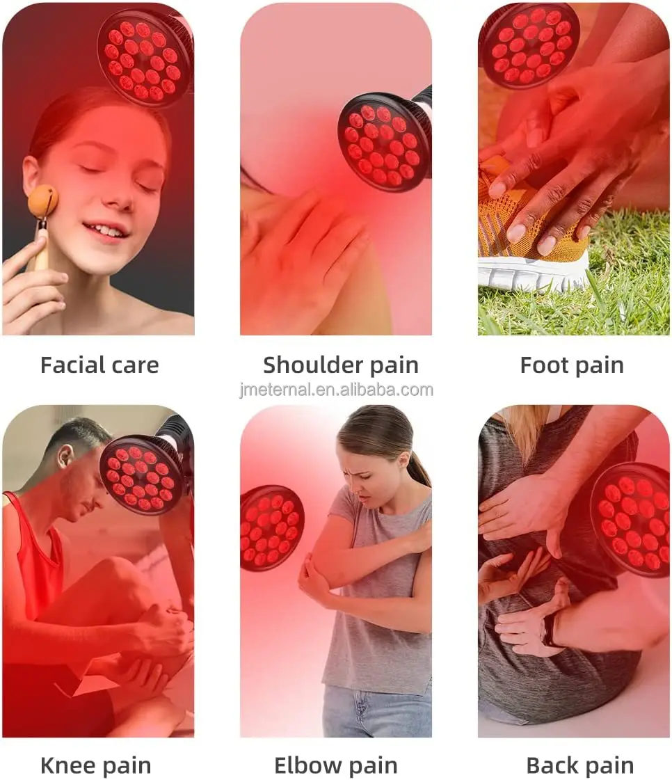 660nm 850nm Pain Relief Red Light Infrared Baking Lamp EU Plug E27 Sock PAR38 54W Infrared Face Beauty Therapy Lamp with Stand