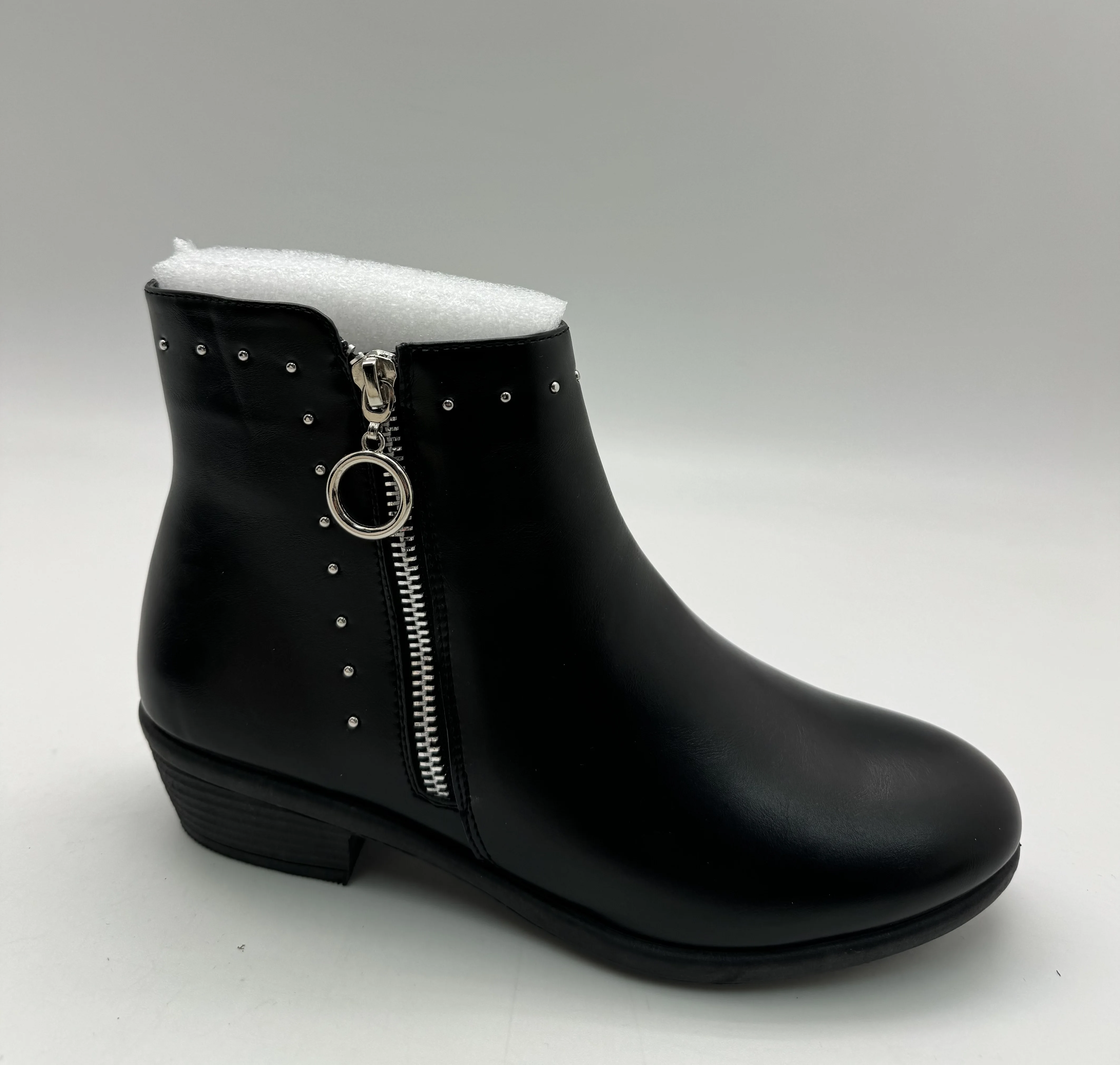 ladies girls fashion cheap pu motorcycle ankle injection boot