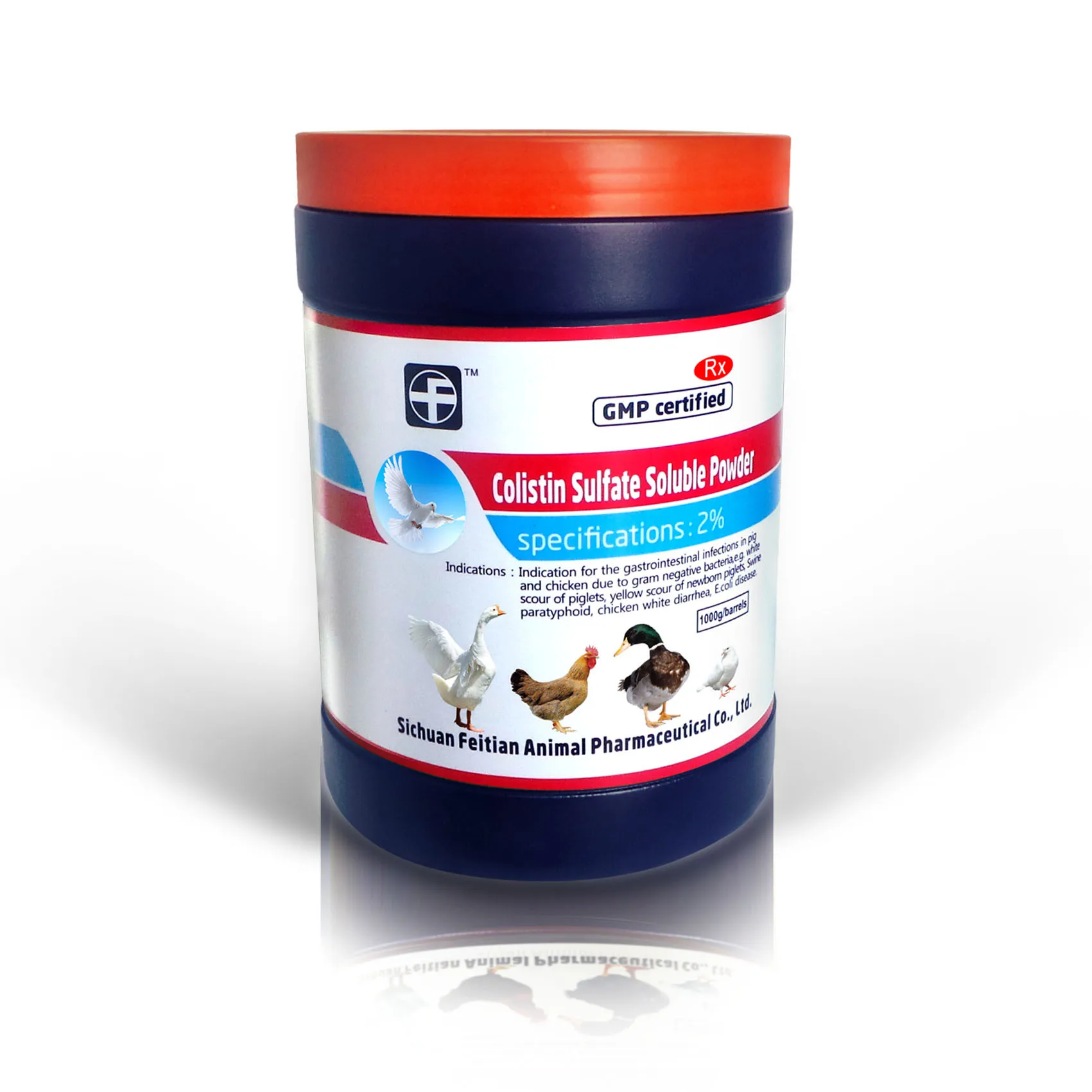 
Pigeon Medicine Veterinary Drugs Colistin Sulfate Soluble Powder 