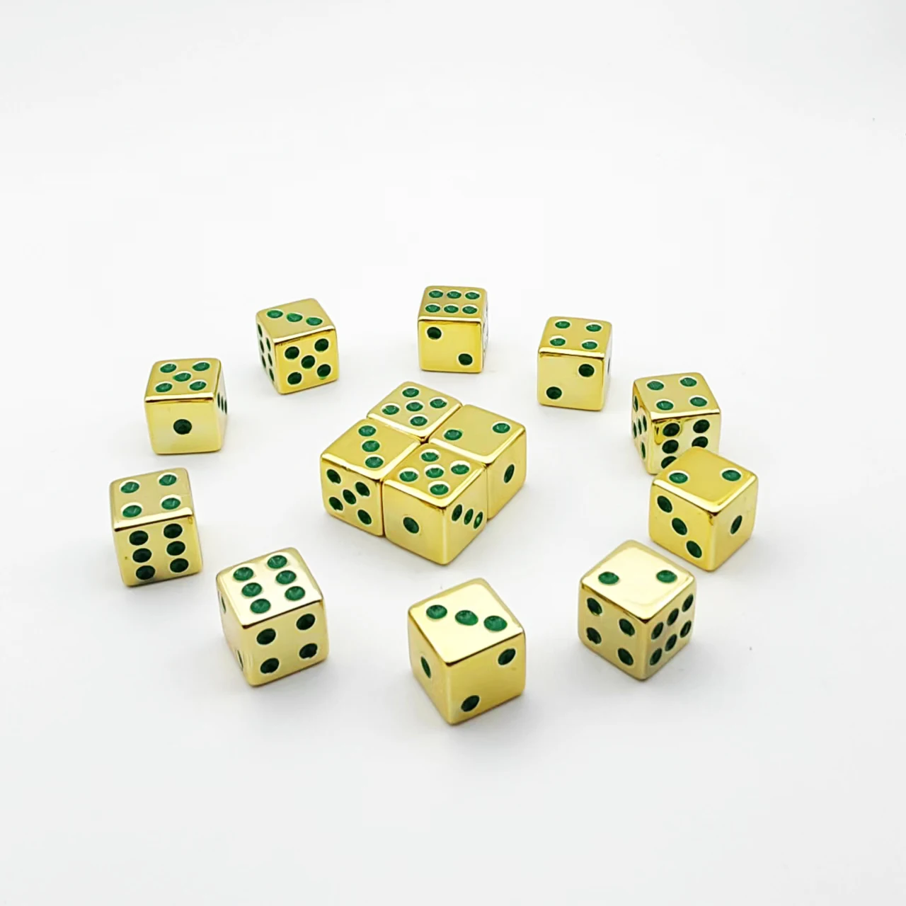 Wholesale D6 Acrylic Dice Custom Plated Luxury Golden Dice for Game
