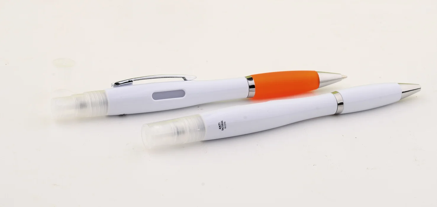 New Style Empty 3 ML Hand Sanitizer Ballpoint Pen Manufacturer Portable Travel Perfume Bottle Plastic Spray Ballpoint Pen