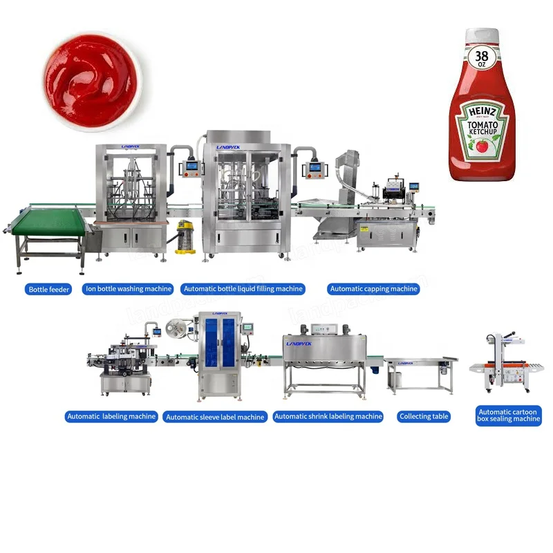 Manufacturers Suppliers Oil Ketchup Mayonnaise Bottle Nozzle Filling And Packing Machine