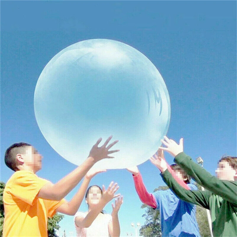 Kids Bubble Ball Balloon Blowing Transparent Bubble Inflatable Ball Games Toys Baby Shower Water Filled Bubble Ball Toy Gifts