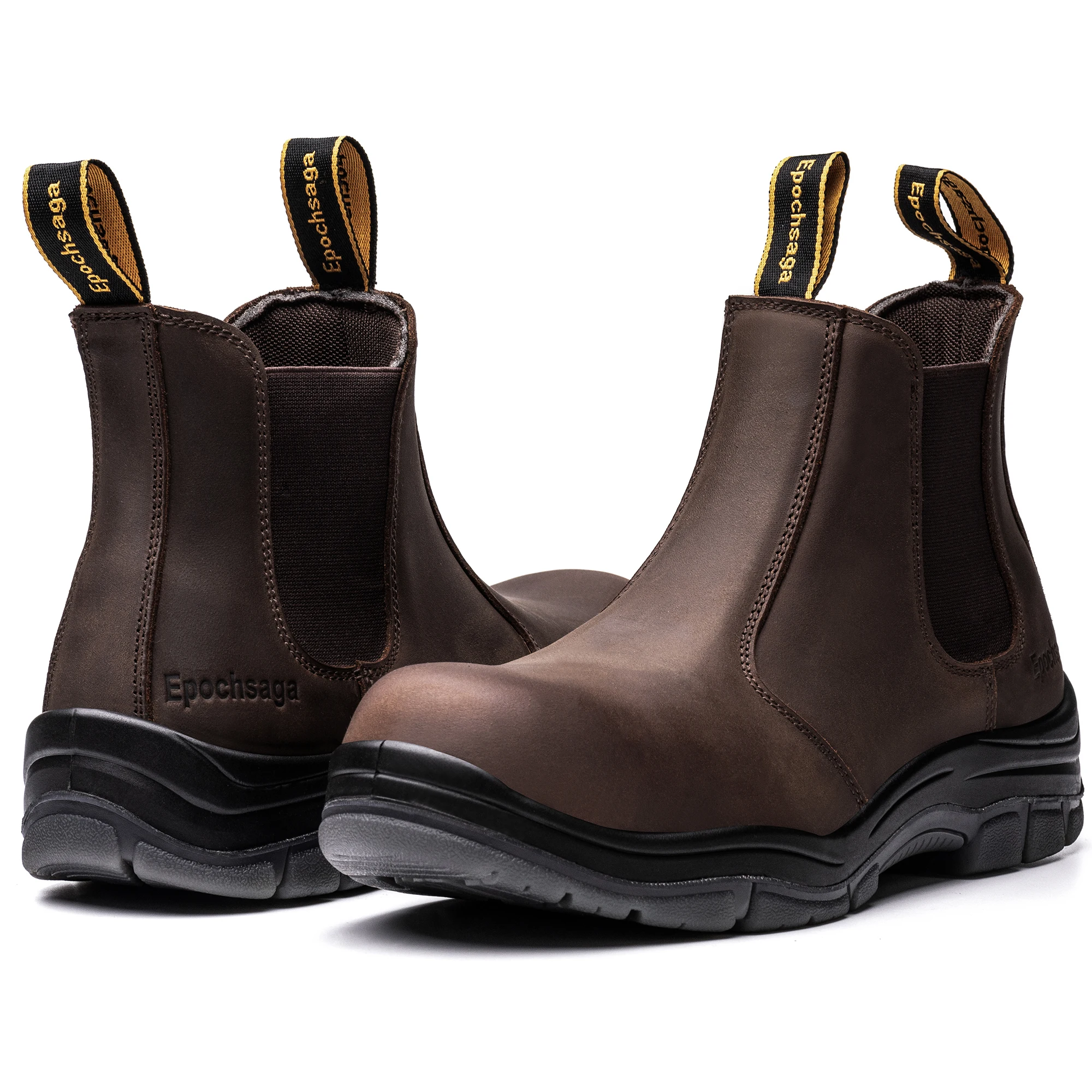 Hot selling crazy horse leather anti smash durable construction safety boots shoes chelsea shoes