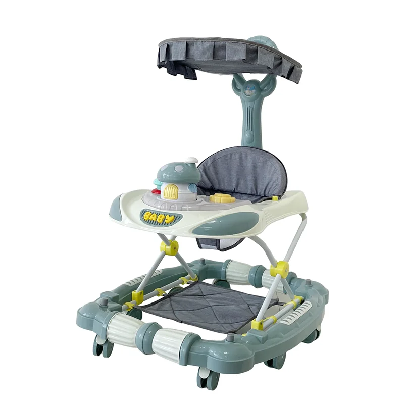 New Outdoor Multi Function Push Handle Baby Learning Walker with Canopy