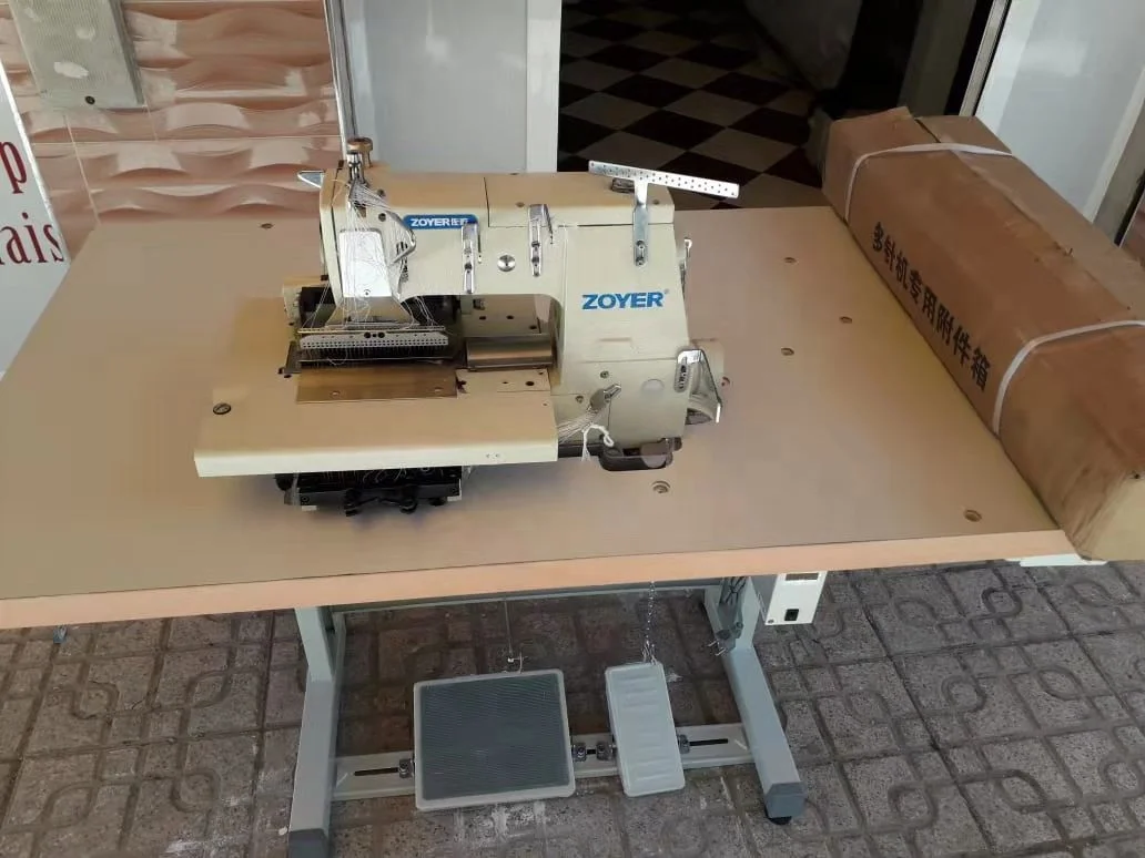 ZY1433PQ Zoyer 33-needle Flat-bed Double Chain Stitch Shirring Sewing Machine Industrial