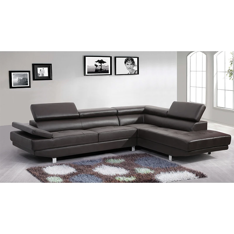 Современный черный кожаный диван в итальянском стиле для гостиной с подголовиком и подголовник дома по низкой цене