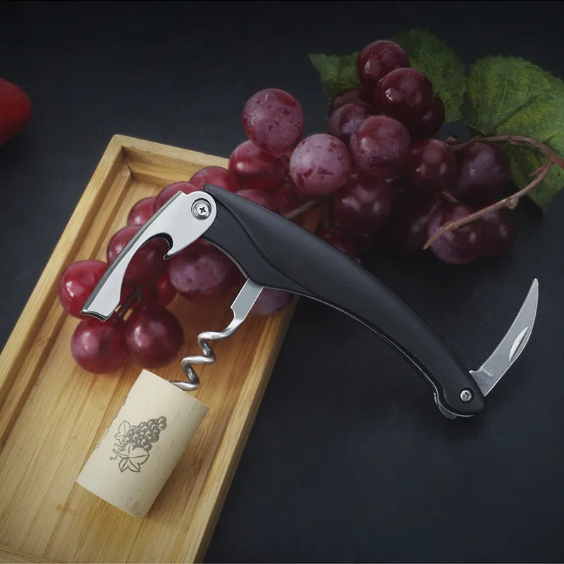 Portable Easy Wine Opener Mini Stainless Steel Metal Corkscrew Bottle Corkscrew Double Hinged Outdoor Wine Opener Beer Opener