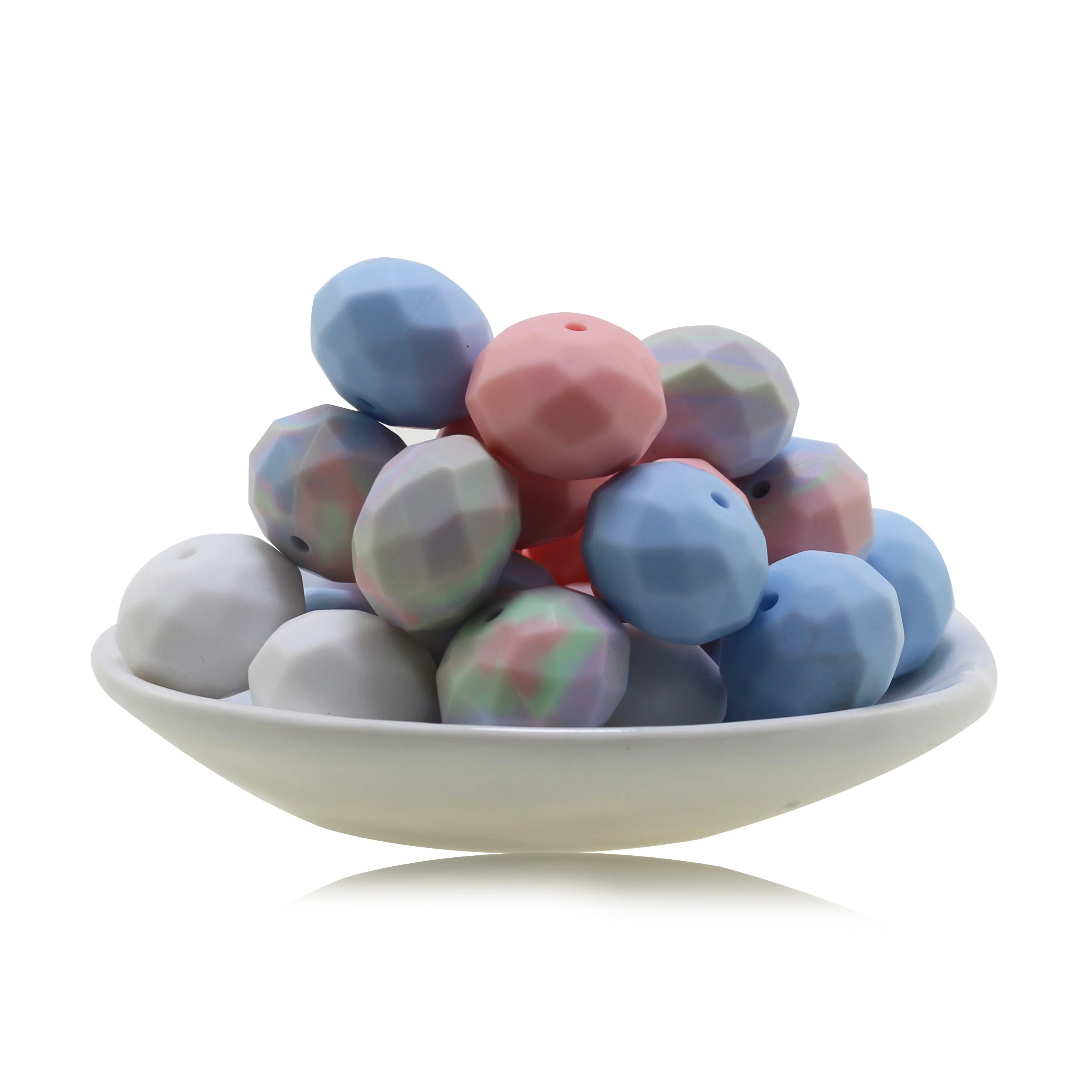 Wholesale BPA Free Diamond Abacus Pattern Design 20mm 15mm Silicone Beads For Baby Jewelry DIY Design