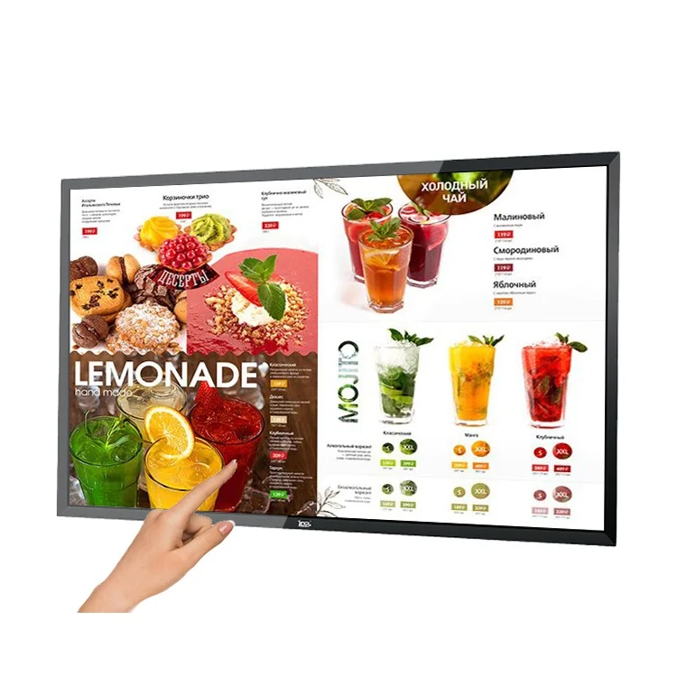 32 Inch Full HD Wall Mount  Fast Casual Digital Menu Board With Android OS ,Smart Signage Platform, & Built-in WiFi