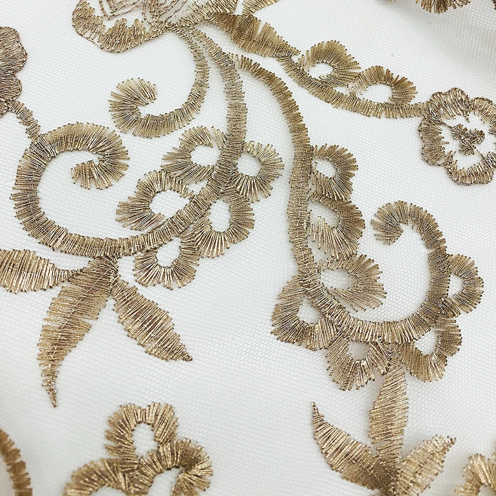 Wholesale Unusual Tulle Mesh Cord Spangle Flat Embroidered Sequins Knit Lace Fabric For Women