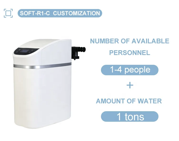 Innovative Small Dimension Automatic Household 1T Water Softener Machine with 9L Soft Resin Down Flow Or Up Flow