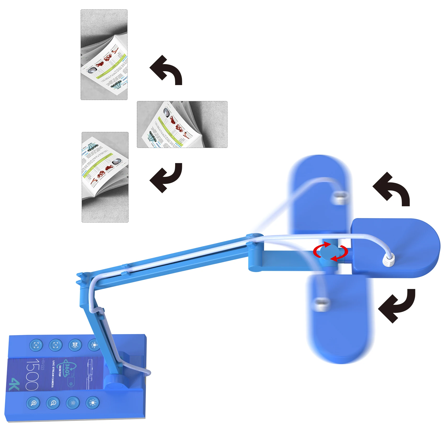 Mirabox Live teaching demonstration education presentation multi-joint document camera visualizer  (HSV223-1500)-4K USB Camera