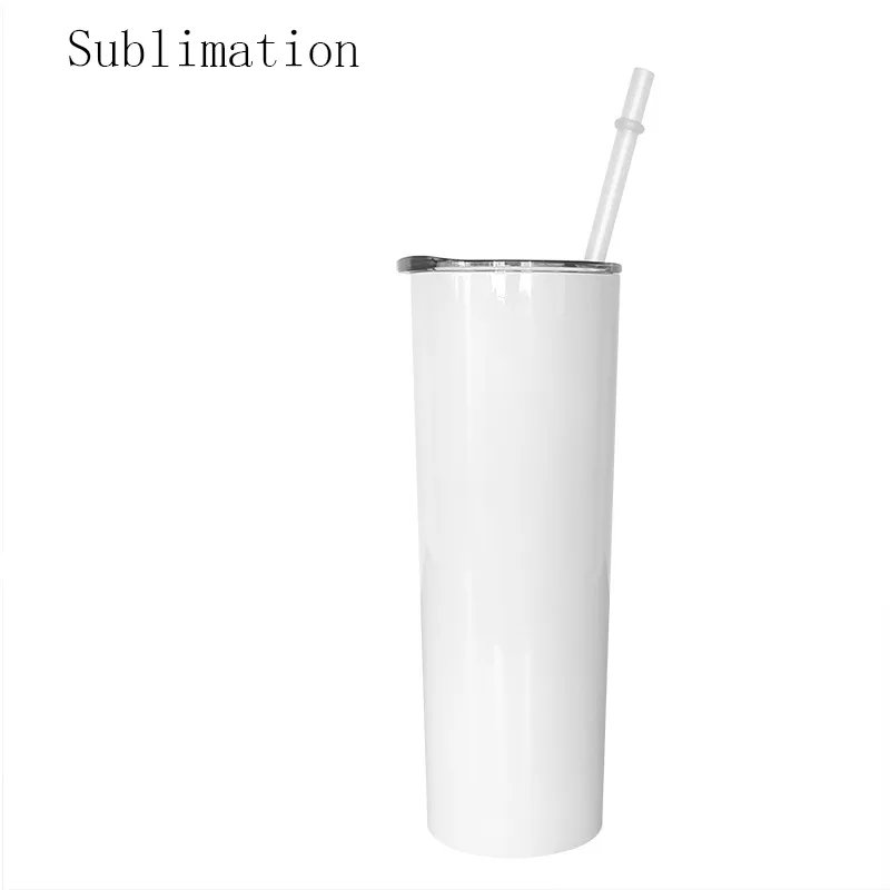 
Sublimation Blank White Double Wall Stainless Steel Vacuum Cup sublimation mug supplier 20oz 30oz straight skinny tumbler 