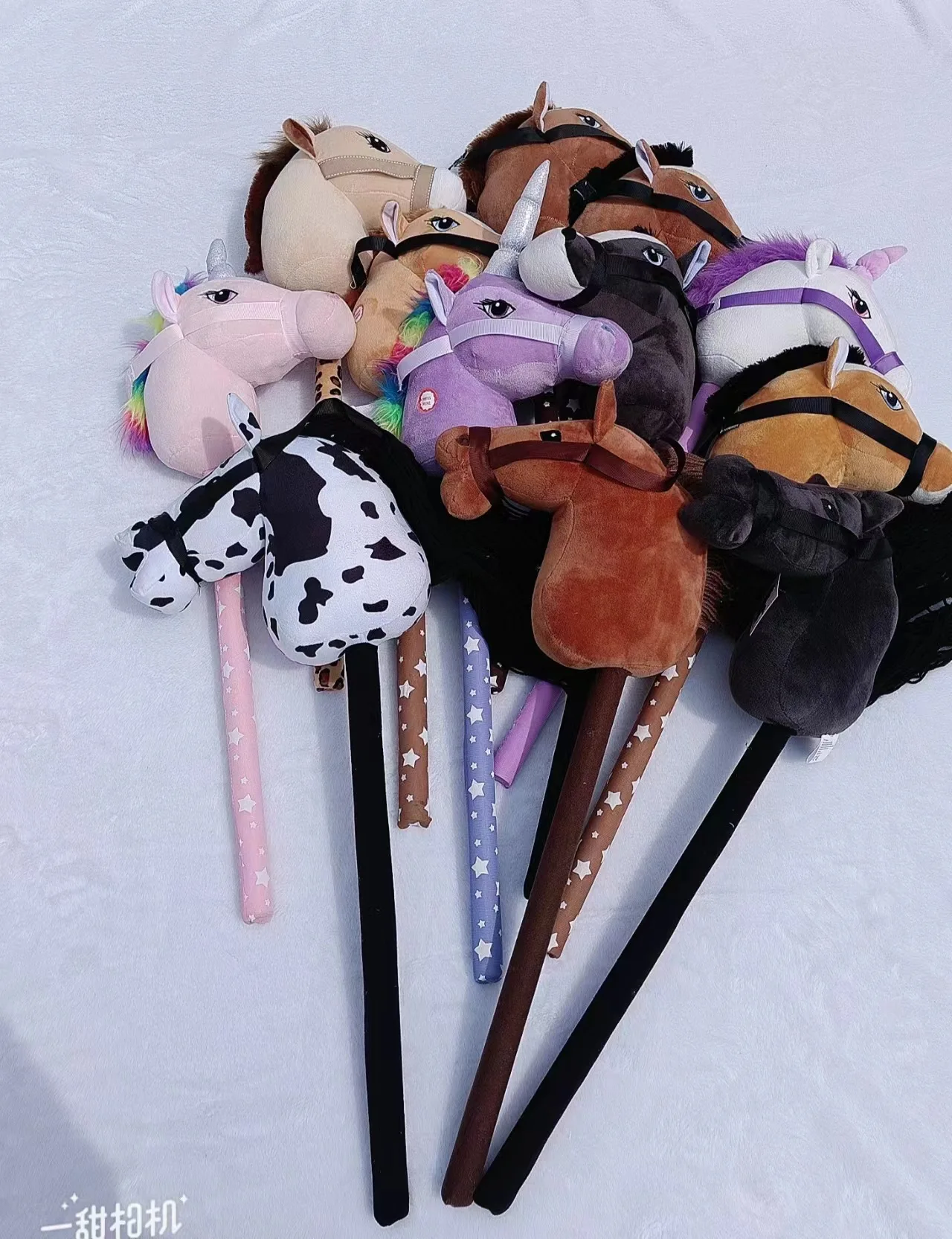 Manufacturer Sale Plush Animal Horse/Unicorn Head Sound Stick for Kids Horse Stick Toy Plush
