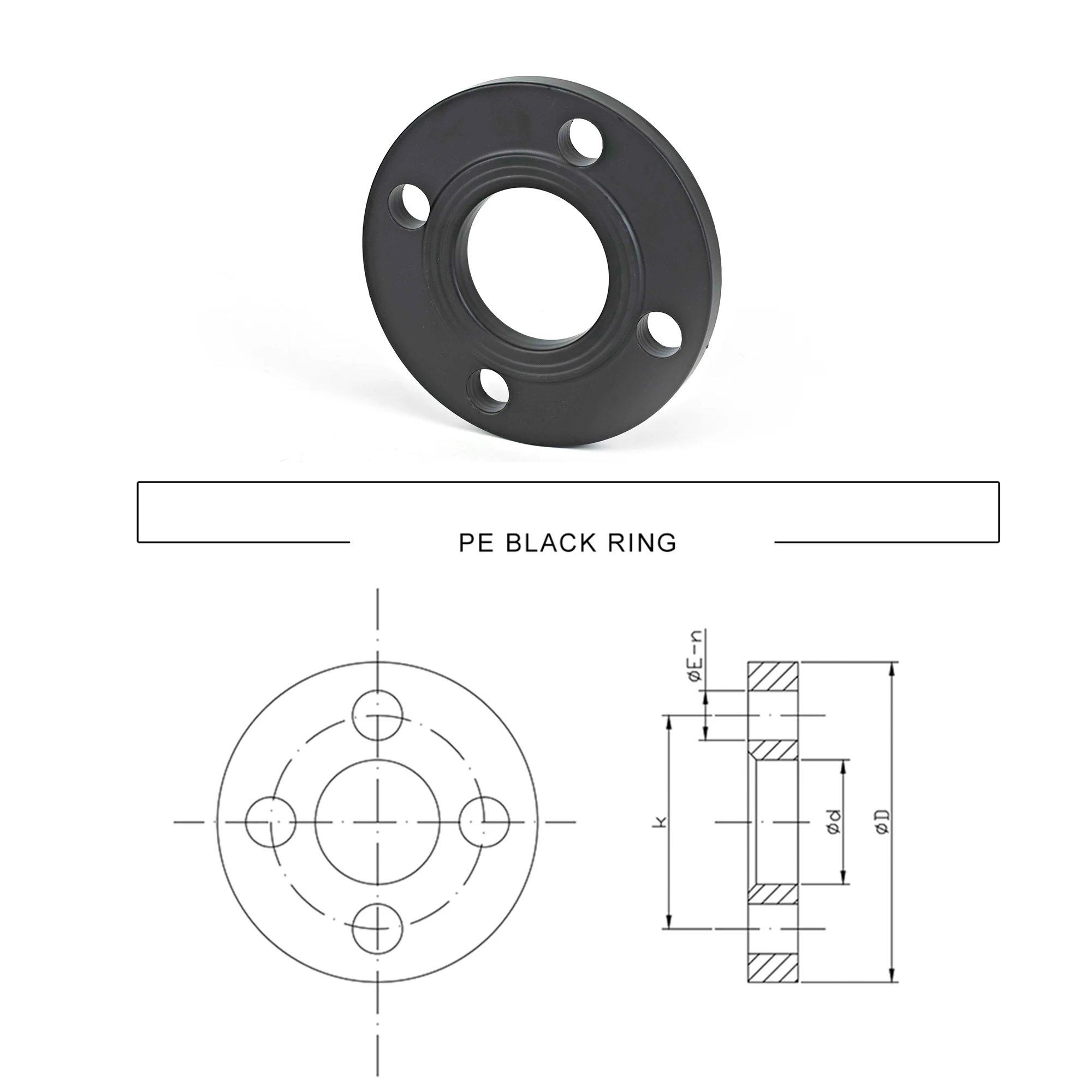 MDPE/HDPE Black Ring nylon coated flat plate pe/steel transition fitting for gas supply Welcome to ask the price