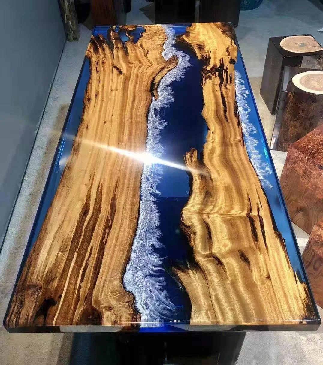 The most beautiful river wood dining table live edge resin office desks luxury epoxy table top