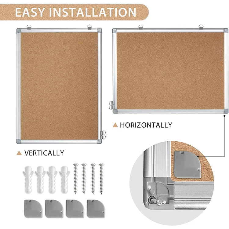 
Small Wall Hanging Message Memo Picture Board Decoration Cork Board For Home Office School With 24 Push Pins 