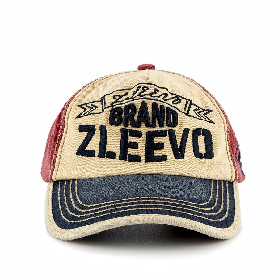 Alphabet Embroidery stitching color soft top curved brim baseball cap washed duck cap sun hat