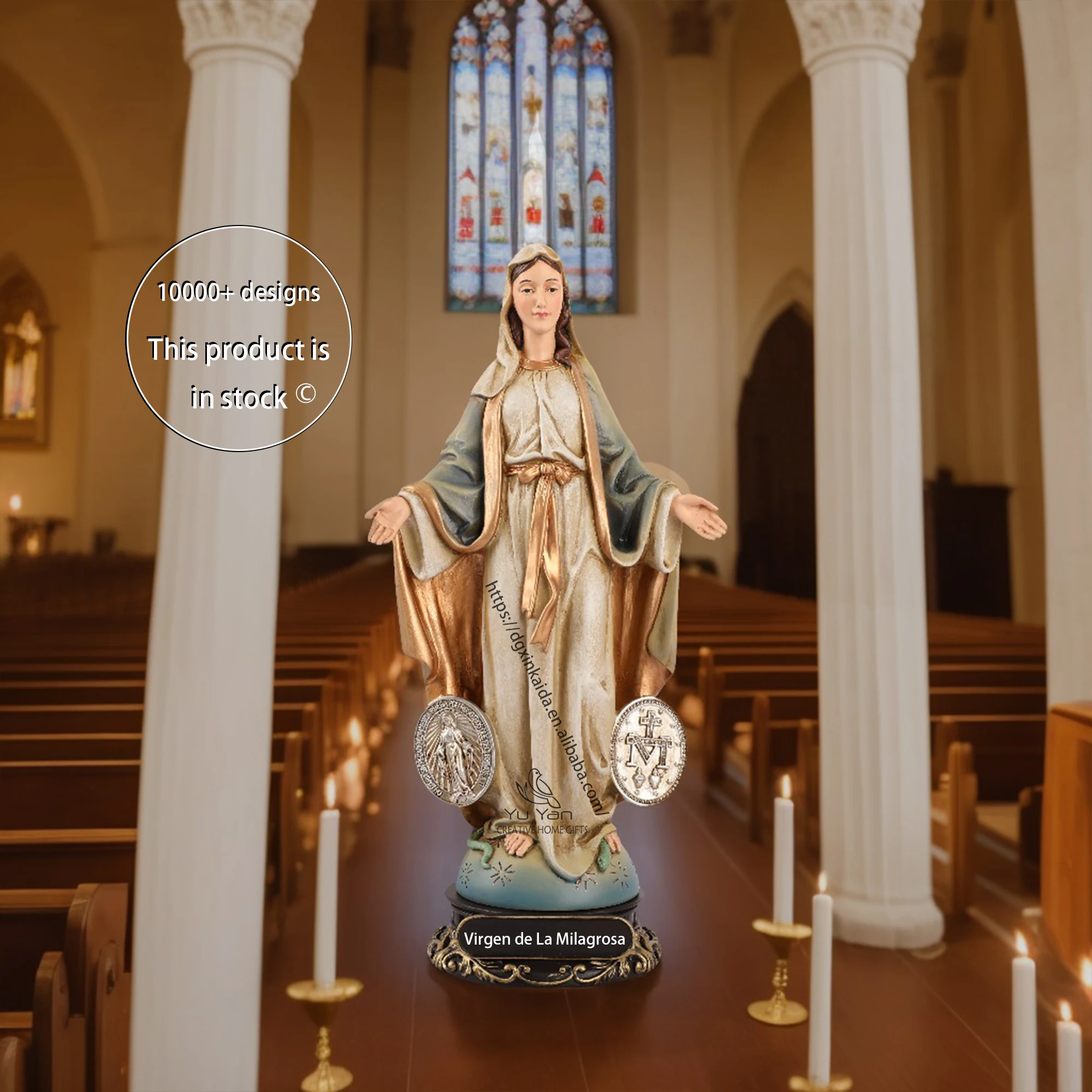 Factory wholesale catholic religious statues resin christian ornaments resin madonna and child resin statue