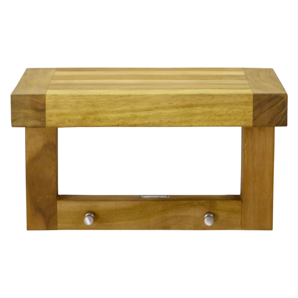 High Quality Wall Mounted Teak Wooden Bathroom Towel Hanger Rack