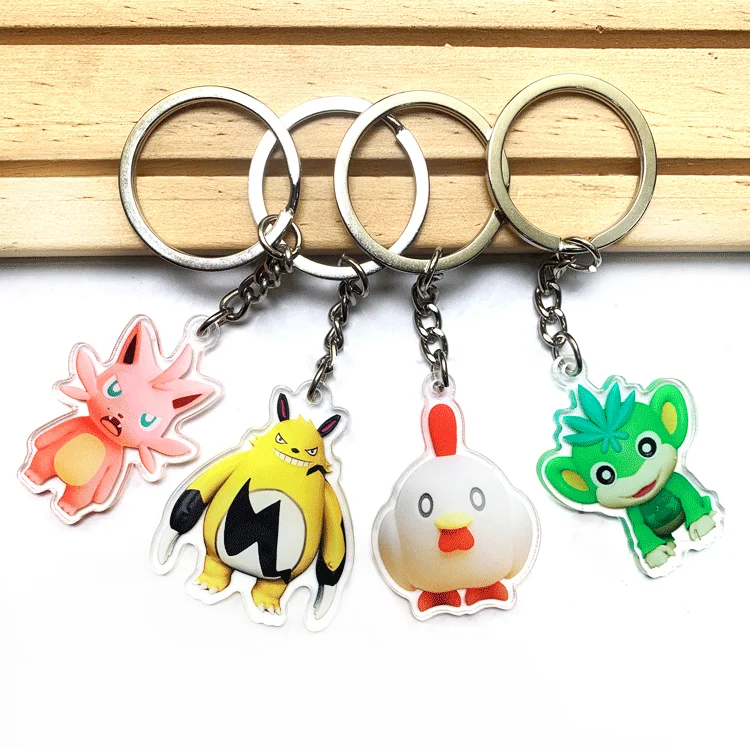 Wholesale Customized Print Plastic Kawaii Palworld Designs Metal Keyring Acrylic Keychains for Gifts