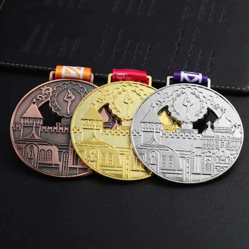 Custom 3D Design Metal Gold Silver Bronze Medals Girls Sports Zinc Alloy Cheerleading Rhythmic Gymnastics Bespoke Dance Medal