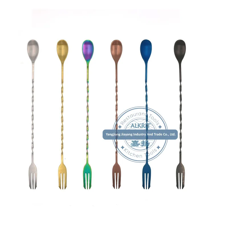 (STBT-LS003) Stainless Steel Cocktail Stirrer Bar Mixing Spoon Long Handle Drink Stirrer for Mojito, Juice, Drinks, Milkshake