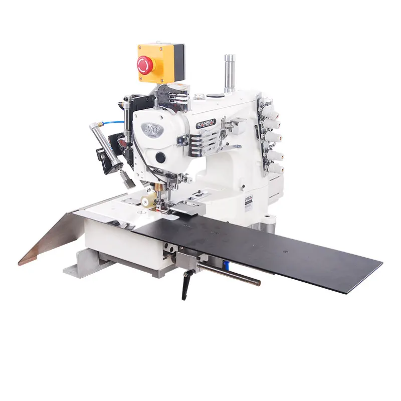 Automatic folding T-shirt cuff & hem sewing device of  KANSAI coverstitch machine| grand Sleeve Hemmer sewing equipment