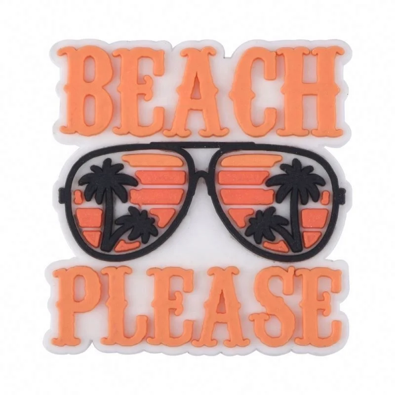 hot selling soft rubber lucky shoe charm charms shoes decoration summer hawaii series custom carton