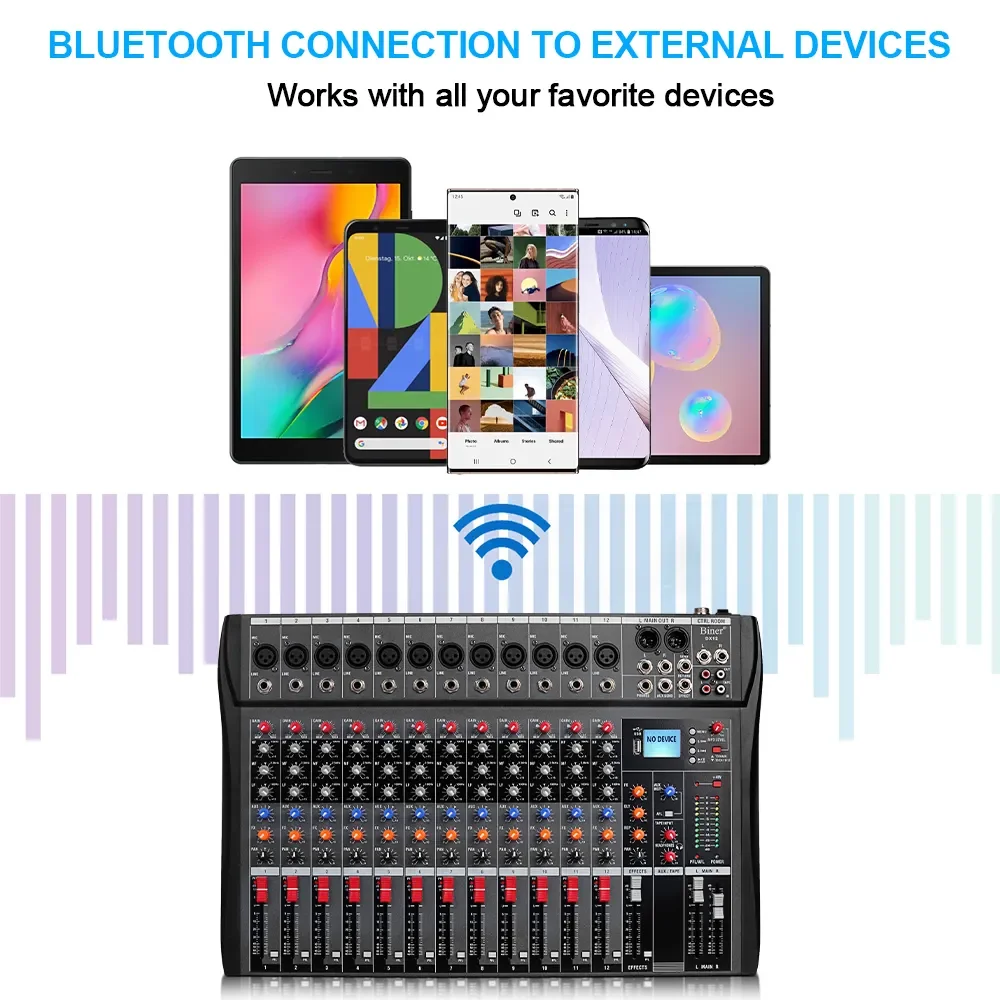HKR DX12 профессиональная 12-канальная студийная аудио консоль USB MP3 вход 48 В фантомный металлический диджейский микшер