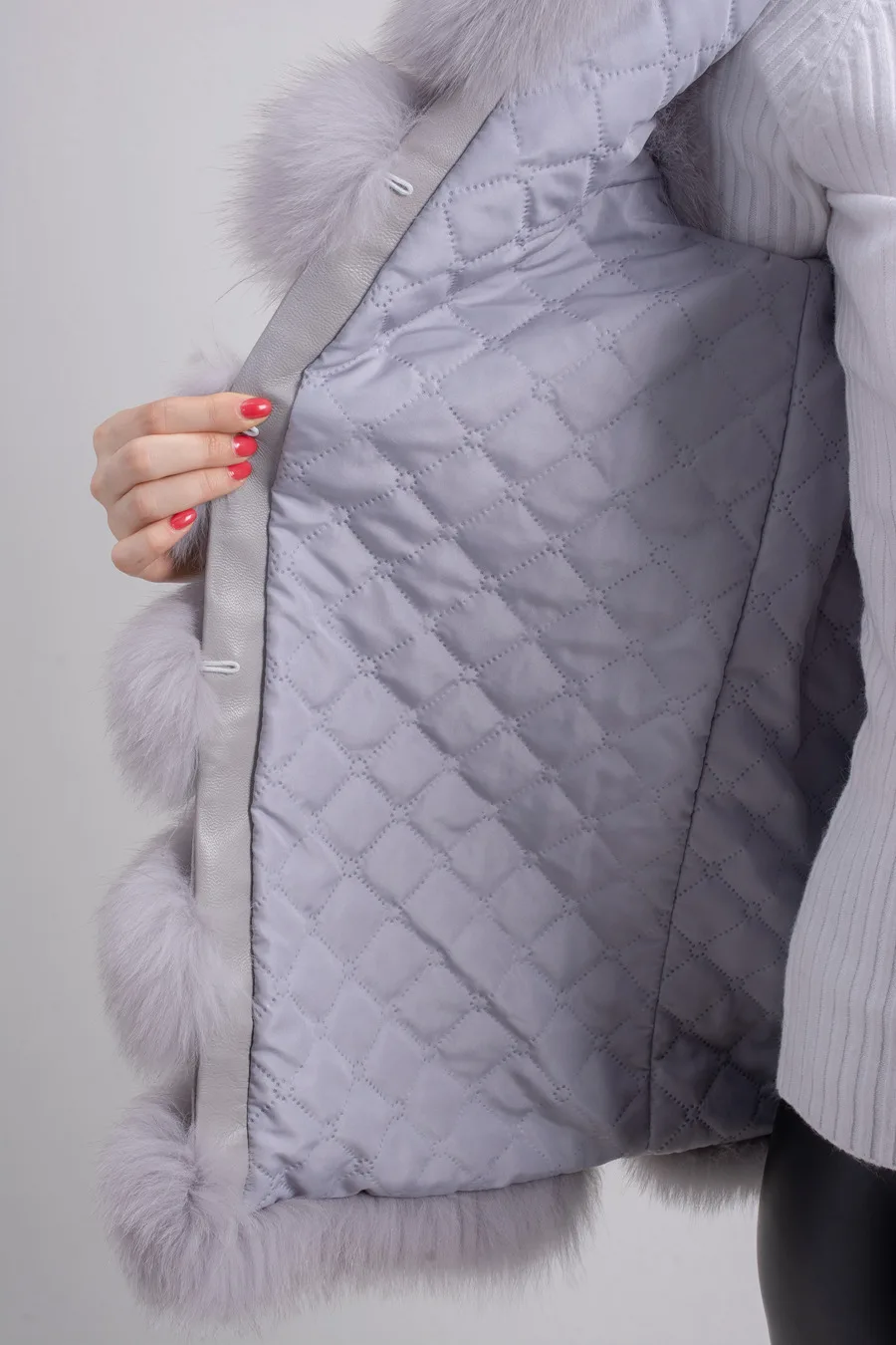 QIUCHEN FREE SHIPPING New arrival full pelt plus size vest high quality thick foxmongolian fur hooded gilet QC8056